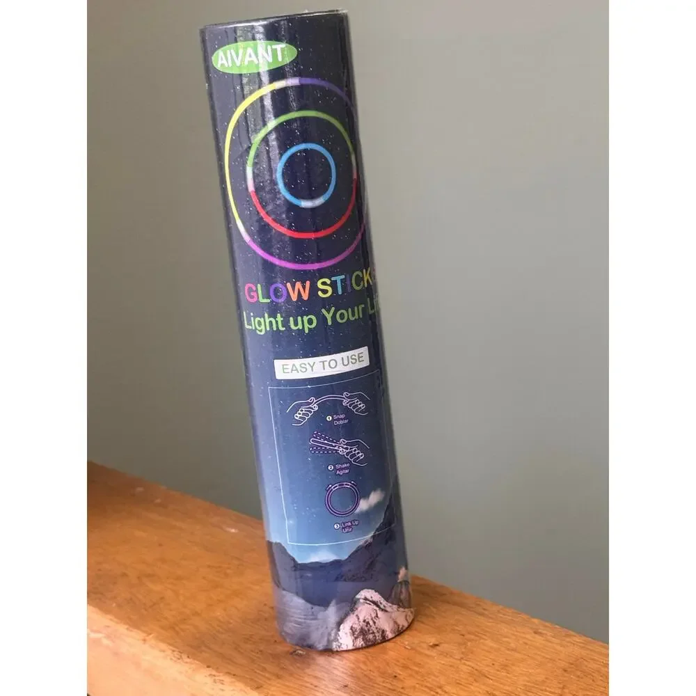 100-Pack Multicolored 8” Glow Sticks with 100 Connectors